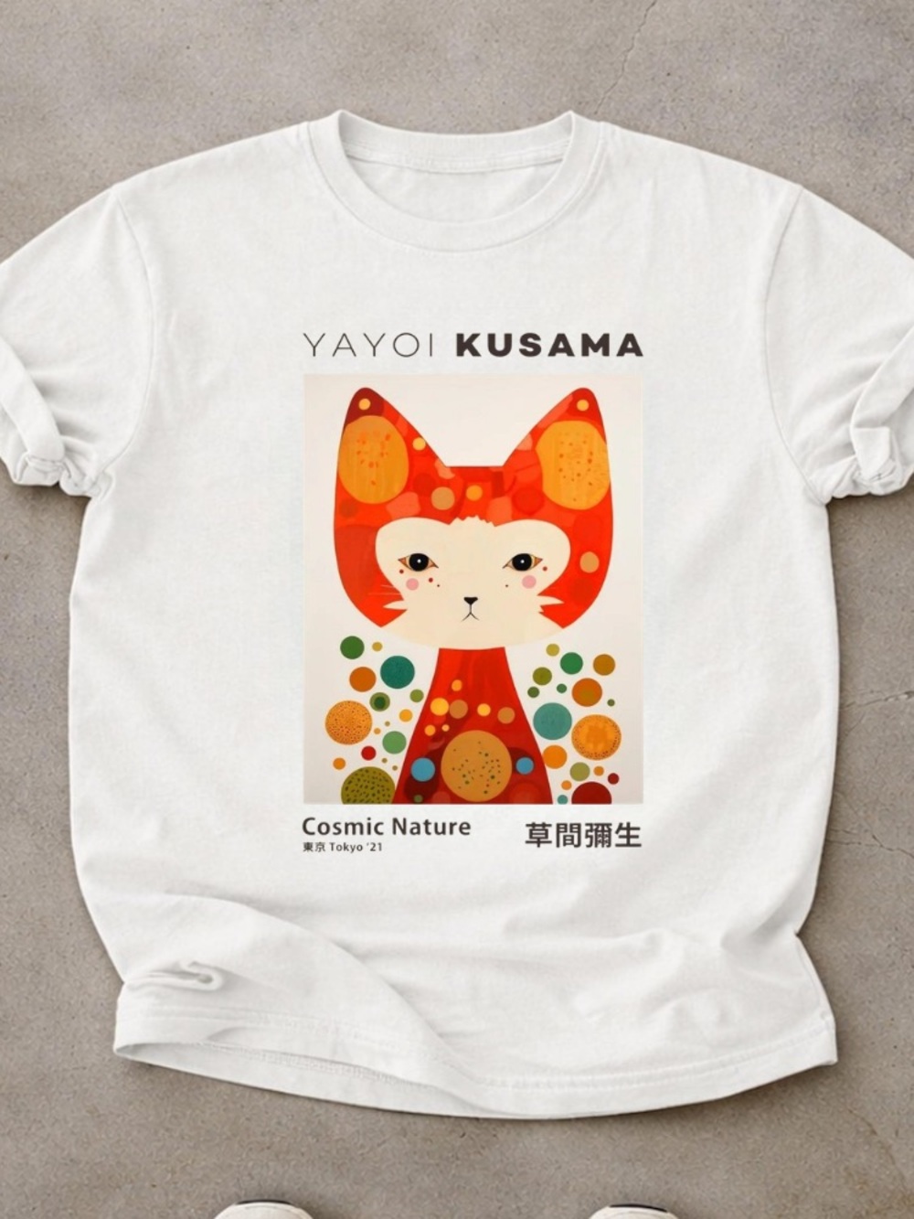 Yayoi Kusama Cats Cosmic Nature Graphic Tee Rip Yayoi Kusama Japanese Art